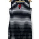 Talbots  Nautical Dress Sleeveless Striped Navy Dress With Red Accent Size Small Photo 0
