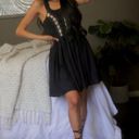 Angel Biba  Lace Up Panel Black Dress Photo 2