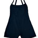 Gap  Fit Women’s Size S Athletic Power Romper Solid Black Stretch Yoga Sporty Gym Photo 0