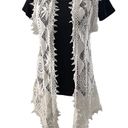 Poof! POOF Francescas White Crochet Boho Tunic Vest Festival Hippie Photo 0