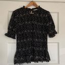 THML Black Peplum Smock Blouse Photo 0