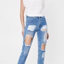 Nasty Gal Distressed High Waisted Mom Jeans Photo 0