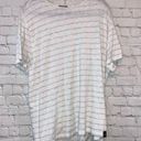 DKNY 🇺🇸  White & Gray Striped Short Sleeve Tee Shirt Photo 0