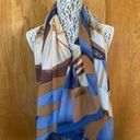 Gianfranco Ferre Vintage Dancing Figure Motif Silk Scarf 50”x 50” Blue Multi Photo 2