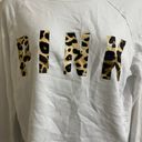 PINK - Victoria's Secret Victorias Secret White And Cheetah Sweatshirt  Photo 1