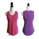 LuLaRoe  Tank Top Pink Purple & White Multi Stripe Print Women’s US Size Medium Photo 1