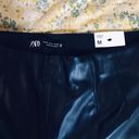 ZARA Black High Wasted faux leather Pants Photo 2