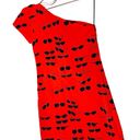 Victoria Beckham VICTORIA  Red Printed Sunglasses One Shoulder Dress Size 4 Photo 8