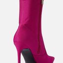 Guess NEW   Frita Ankle Boot Satin Fabric Fuchsia / Pink Photo 3