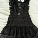 Olivaceous Black Crochet Mini Dress Photo 0