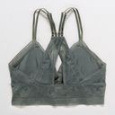 Aerie  Pop Lace Olive Sage Green Padded Bralette Size M Photo 3