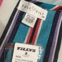 Full Tilt  Red Multicolor Stripes Spaghetti Strap Tie Front Summer Top M Photo 6