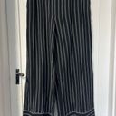 Loft NWT  Fluid Wide Leg striped black and white pull on pants size Large Photo 2