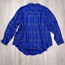 Style & Co Women's Plus Size Metallic Blue Plaid Button Down Shirt 2X Photo 5