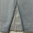 Topshop  Long Denim Mid Maxi Skirt w/ Front Slit Size 8 EUC Light Wash Frayed Hem Photo 6