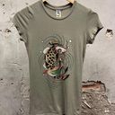 Ed Hardy Y2K Vintage Green Coy Fish Graphic Short Sleeve Fitted T-Shirt Small S Photo 0