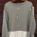 English Factory  long sleeve crew neck sweatshirt w jewel embellishments S NWOT Photo 0