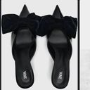 ZARA Black  Heeled Mules with Bow Photo 2