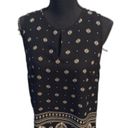 Violet+Claire  Large L Sleeveless Print Top Black White Photo 0