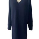 Vince  Deep V-Neck Sweater Dress Navy coastal blue Size Large Cashmere Wool Photo 10