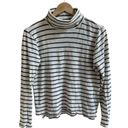 Madewell  Black Stripe Wide Long Sleeve Turtleneck Womens Size M T Shirt Photo 1