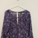 Lane Bryant  Plus Size Purple Black Snake Snakeskin Animal Cutout Long Sleeve Top Photo 2