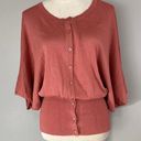 CAbi  5284 Brick Rose Button Up Kimono Cardigan Lightweight Loose Fit Sz M Photo 0