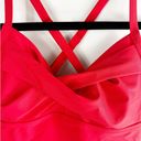 Athleta  Womens Twist Up Underwire Tankini Swim Bikini Top Red 32B/C Photo 1