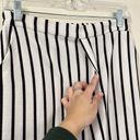 HYFVE  White Black Striped High Rise Wide Leg Elastic Waistband Pants M Photo 4