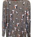 Munki Munki  Peanuts Snoopy Button Up Shirt Pajama Top Gray Women's Size Medium Photo 1