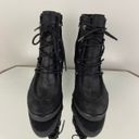 Zodiac Black Suede Indy Wedge Lace Up Ankle Booties Photo 5