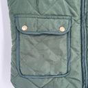 Dee Elle  Women's Quilted Vest Mock Neck Full Zip Front Pocket Army Green Small Photo 4