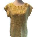 Cross Country Knits Vintage  Knits Yellow Short Sleeve Sweater Size Medium Photo 1