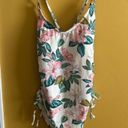 Beach Club Palisades  floral print side tie floral lined swimsuit size Medium Photo 7