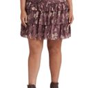 Ralph Lauren NWT Lauren  Georgette Purple Floral Crinkle Tiered Ruffle Skirt Photo 0