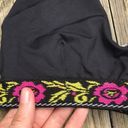 Tavik swim Black Floral Embroidered Tavik Deneuve Scoop Neck Bikini Top Photo 3