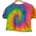 Gildan  Heavy Cotton Tie Dye Pink Crop Drip Happy Face Tee Size S Photo 0