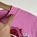 The Row First colorful floral roses daisy pink shirt size large Photo 4