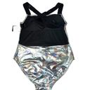 DKNY  Metallic Standard One Piece Scoop Neck Bathing Suit Photo 1