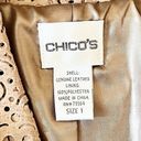 Chico's CHICO’S Light Brown Leather Perforated Jacket / Blazer, Chico’s Sz 1 (M / 8) Photo 8