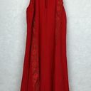 Alya Beautiful red summer Holter dress Sz Small Embroider details Back Keyhole Photo 7