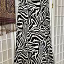 Sans Souci Black & White Zebra Print Slit Midi Skirt Photo 4