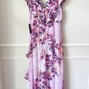 Lulus NWT  Sammi Floral Ruffle Surplice Maxi Dress in Lavender sz M Photo 4