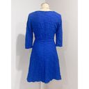 Donna Morgan  Women's Blue Textured Stretch Fit & Flare Dress Size 12 Photo 3