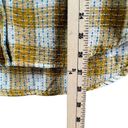 Pilcro  Anthropologie Blouse Womens S Yellow Plaid Blue Stitched Button Up Shirt Photo 8