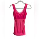 Lululemon  Hot Pink Hustle & Bustle‎ Tank Top Drawstring Size 2 Photo 2