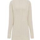 Reiss  Martha Wool Blend Cable Knit Tunic Mock Neck Sweater Cream Size L NWT Photo 3