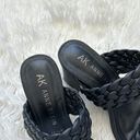 Anne Klein Anne Klien Black Block Heel Braided Sandals Photo 3