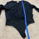 Open Edit Nordstrom  Long Sleeve Deep V Bodysuit Black Size XL NWT Photo 10