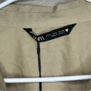 ZARA NWT  nude neutral zippered shirt with patch pockets women's size small Photo 7